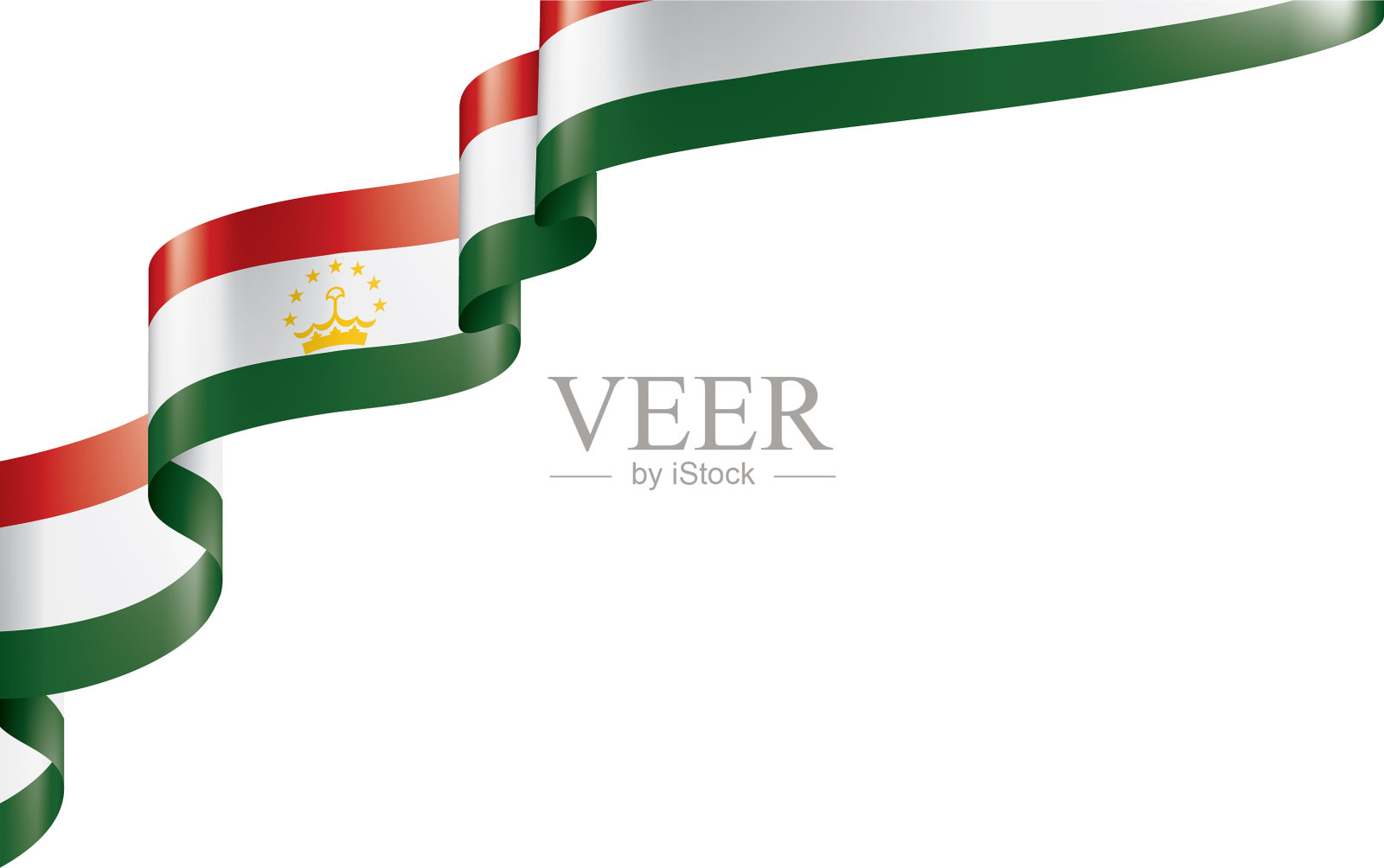 塔吉克斯坦国旗上有白色设计元素图片