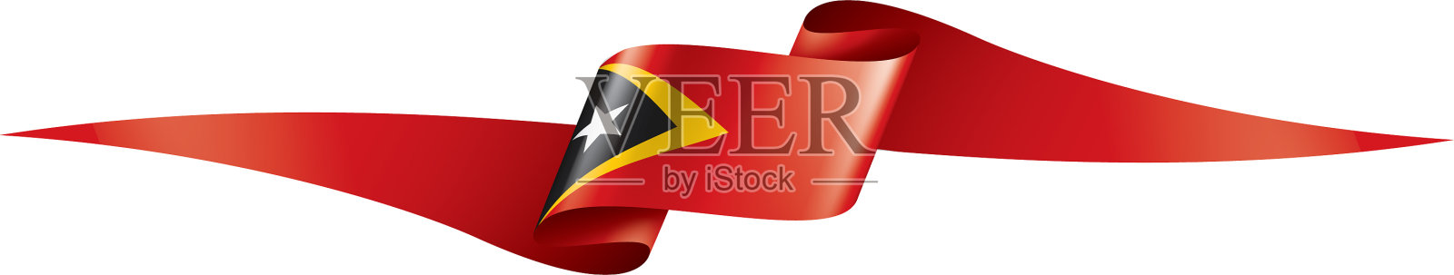 东帝汶国旗上印着白色设计元素图片