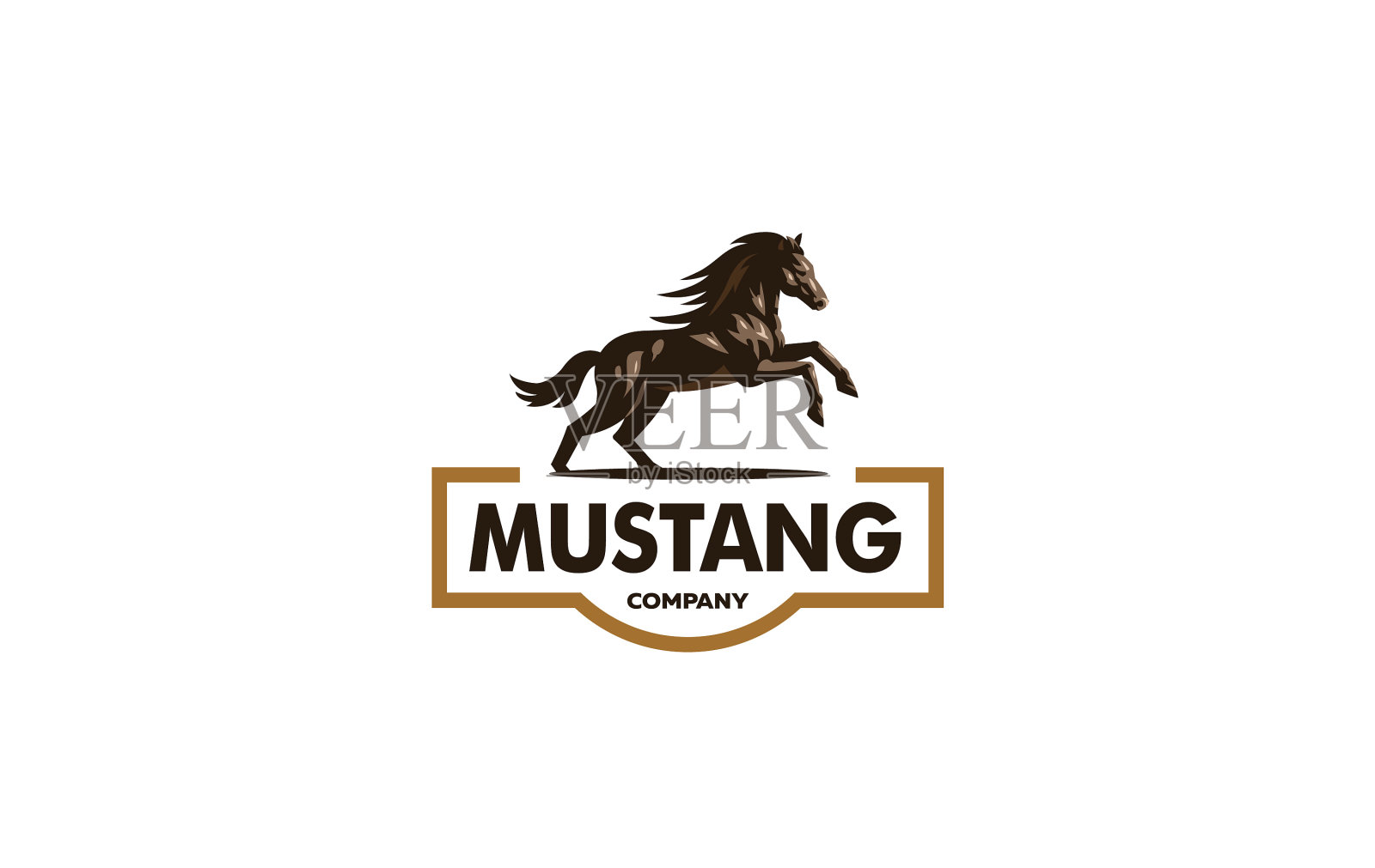 马的形象在经典的简约风格设计元素图片