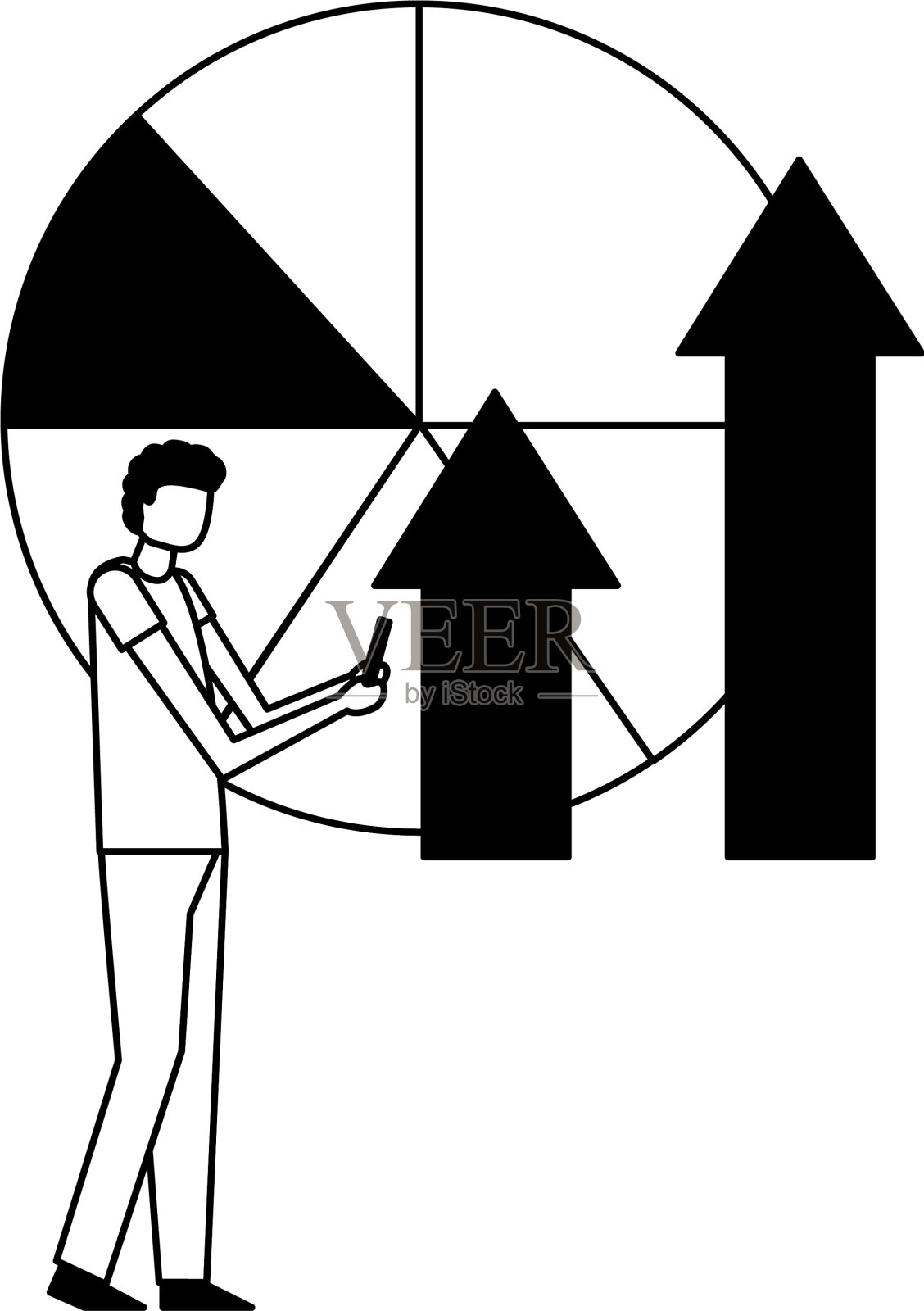 商人与移动和统计箭头图设计元素图片