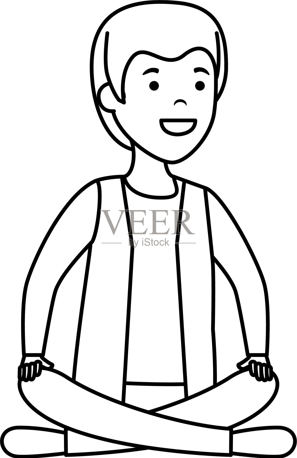 少年随意，荷花姿势设计元素图片