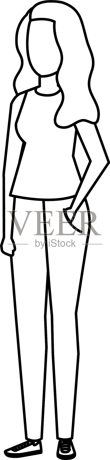 可爱的年轻女子化身设计元素图片