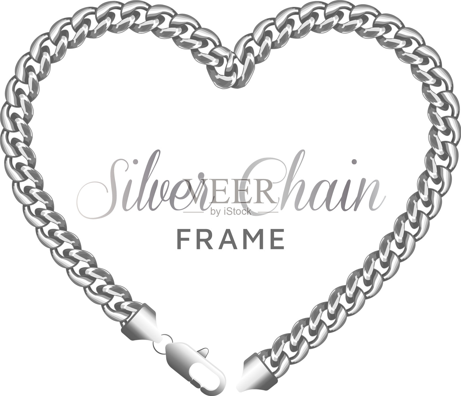 银链心爱边框设计元素图片