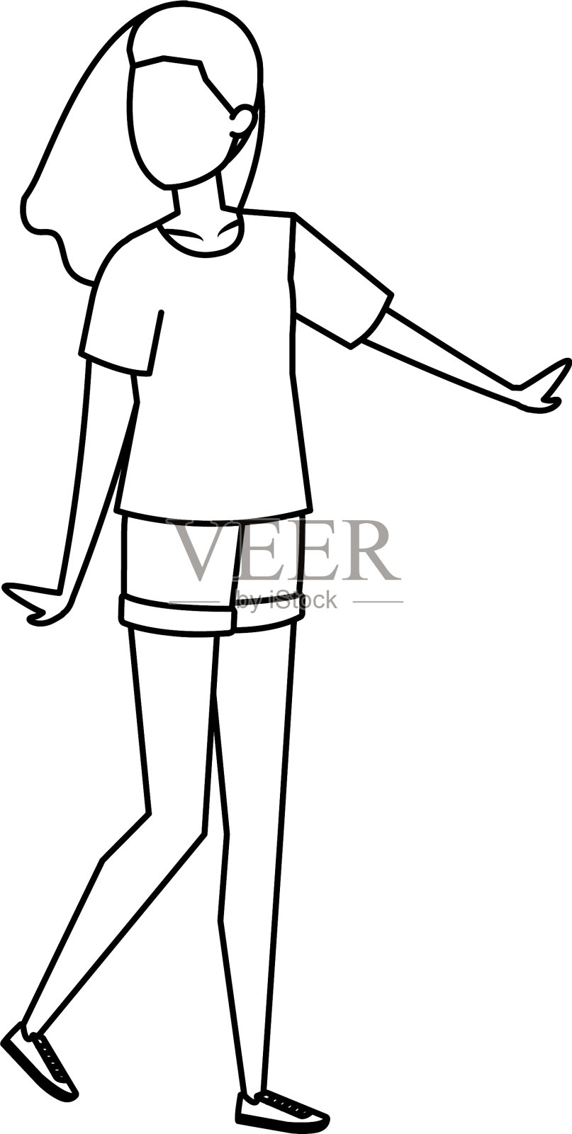 可爱的年轻女子化身设计元素图片