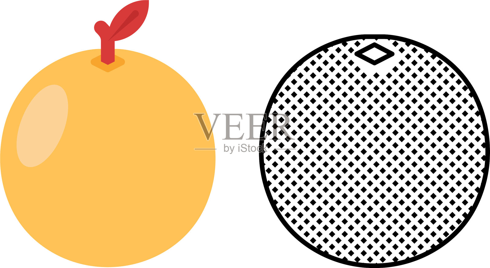 橙色图标设置柑橘类水果图标素材