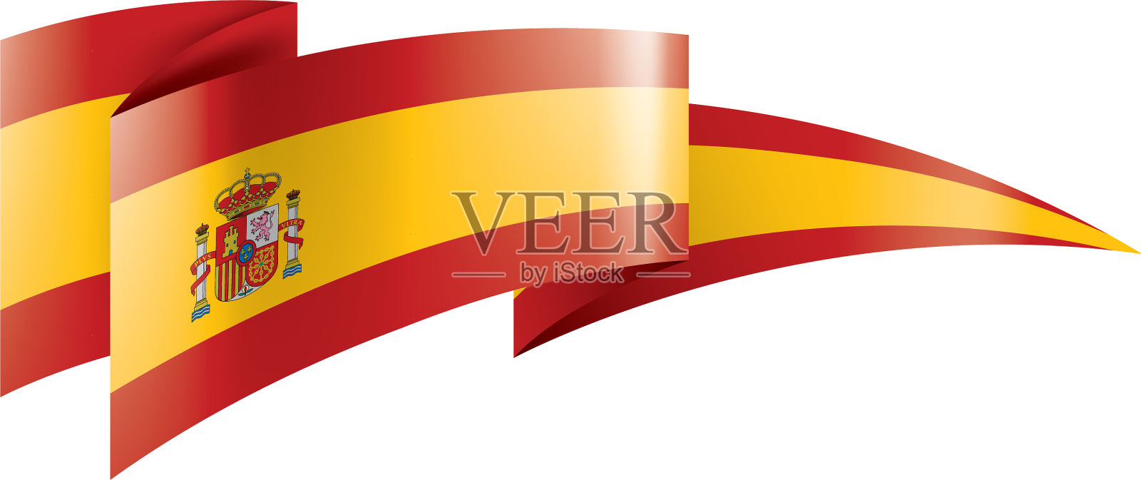西班牙国旗上有白色设计元素图片