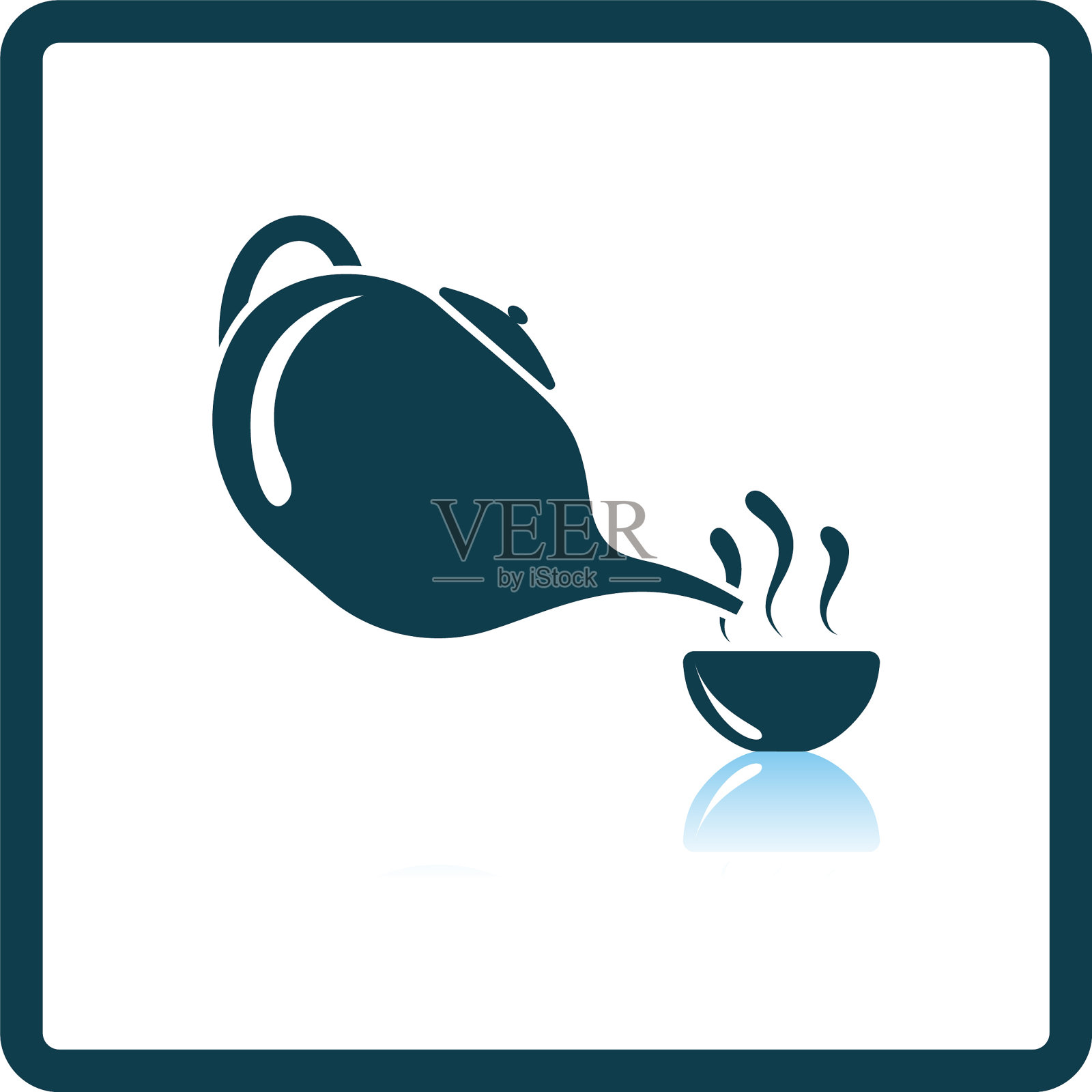 带有杯子图标的温泉茶壶图标素材