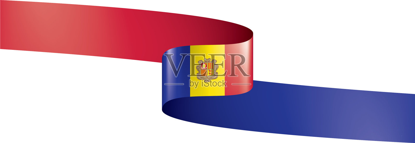 安道尔国旗上有白色设计元素图片