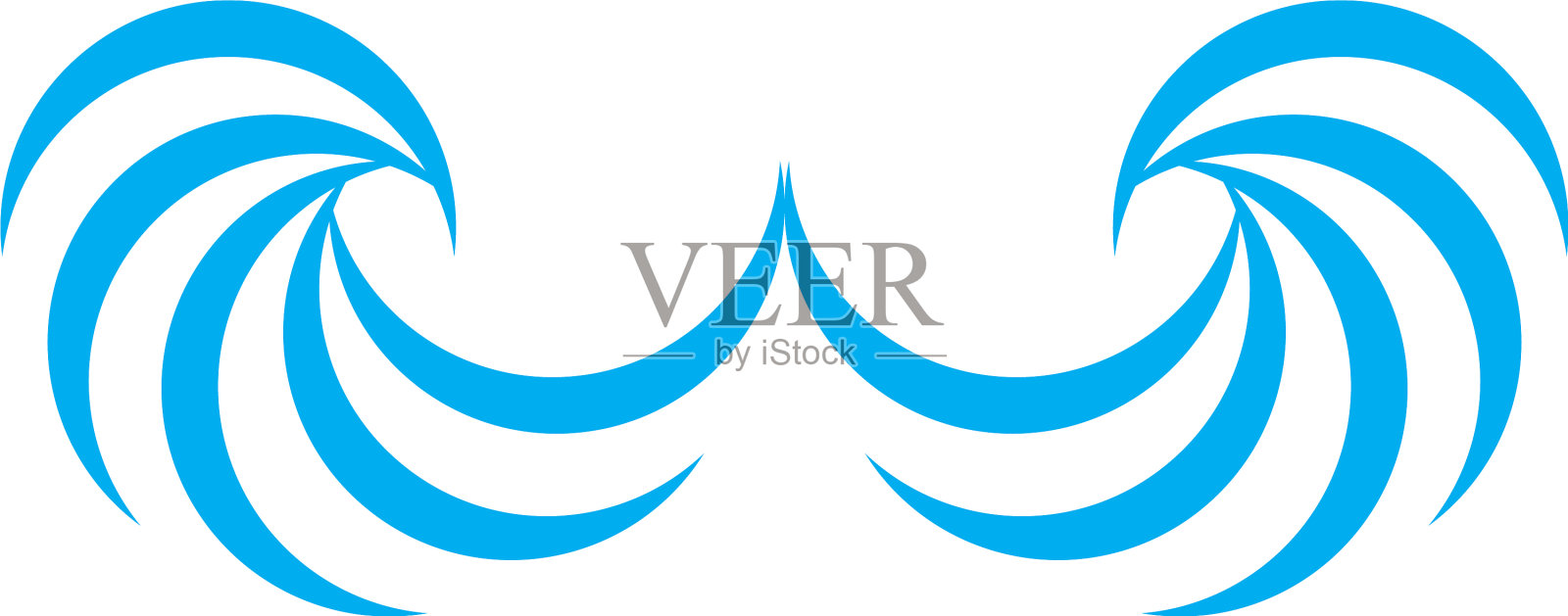 水波符号和图标标志模板设计元素图片