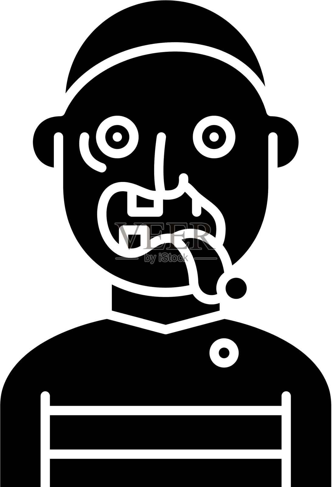 僵尸黑色图标标志孤立设计元素图片