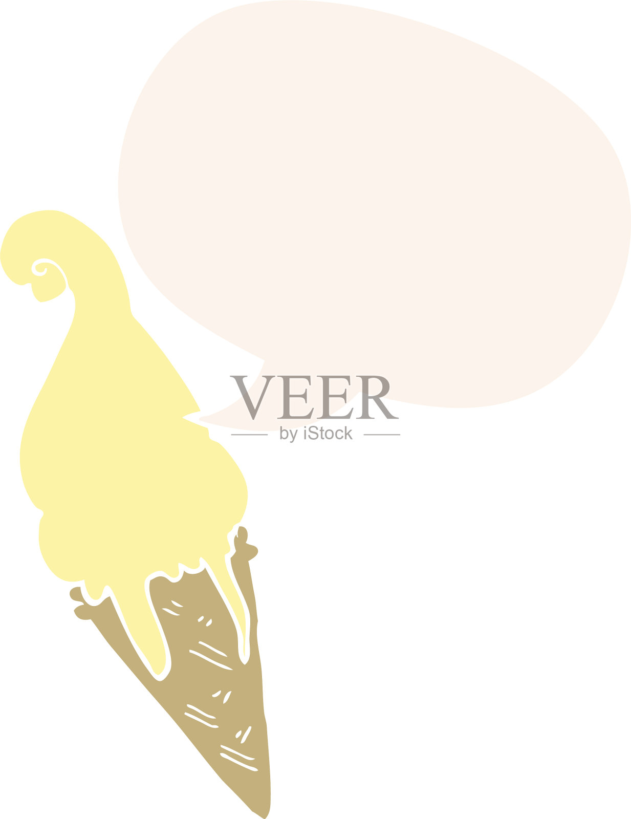 复古风格的卡通冰淇淋和语音泡泡设计元素图片