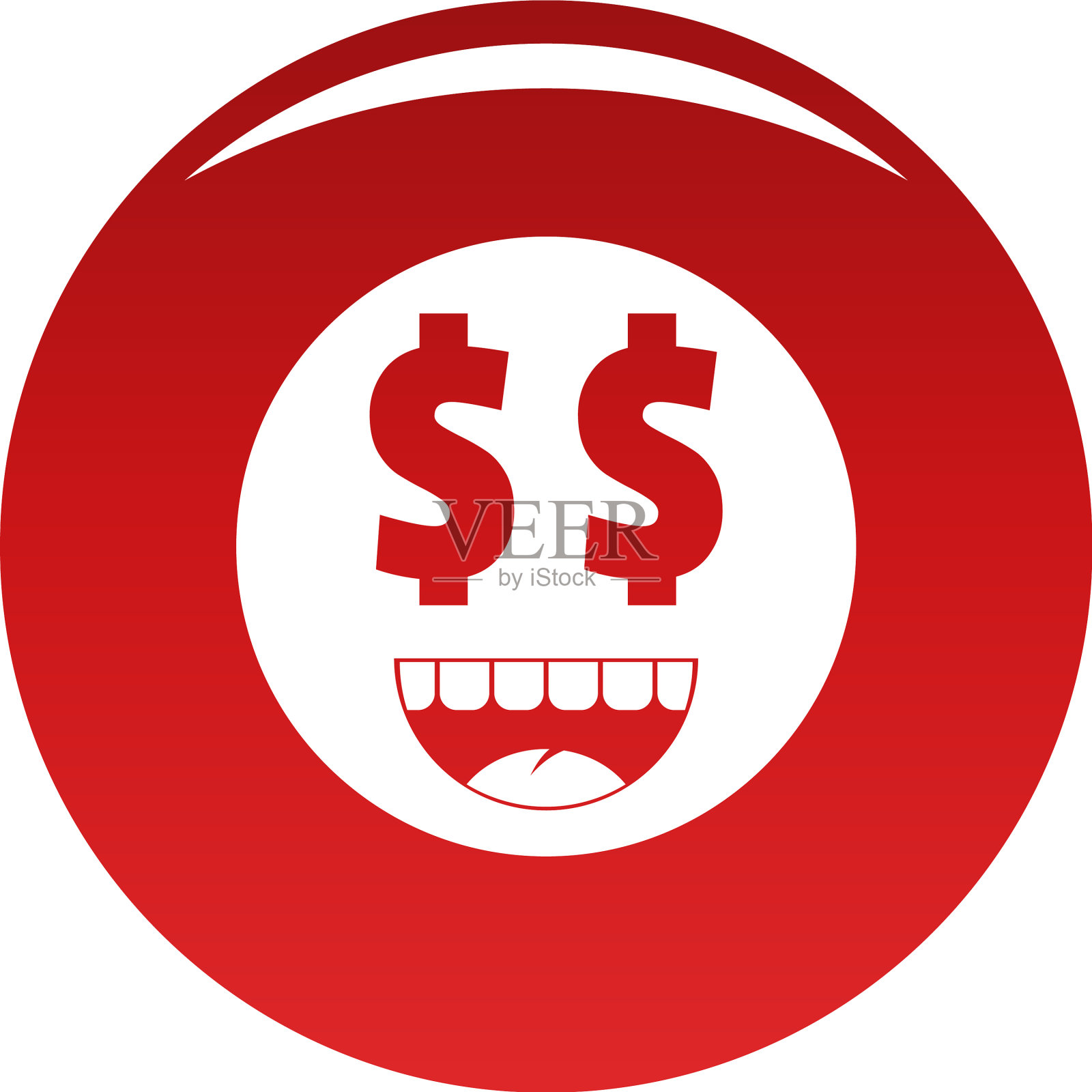 金钱微笑图标红色设计元素图片