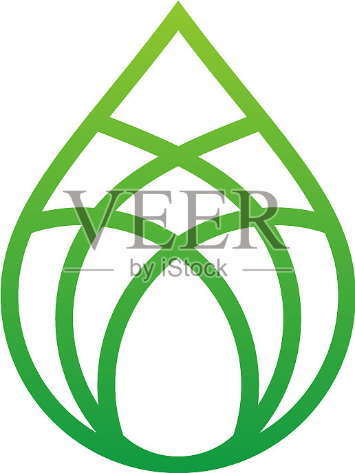 水滴线生态标志标志设计元素图片