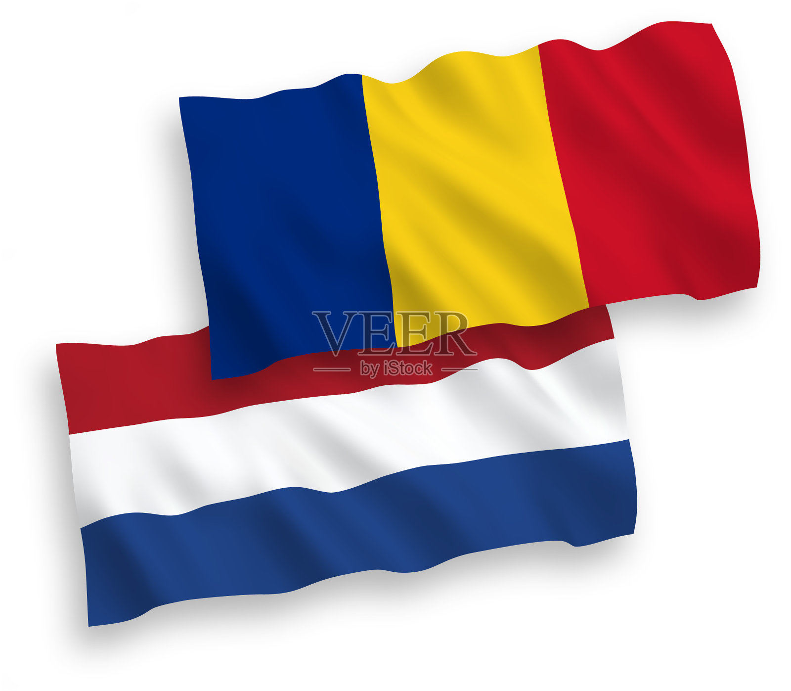 罗马尼亚和荷兰的国旗上有白色设计元素图片