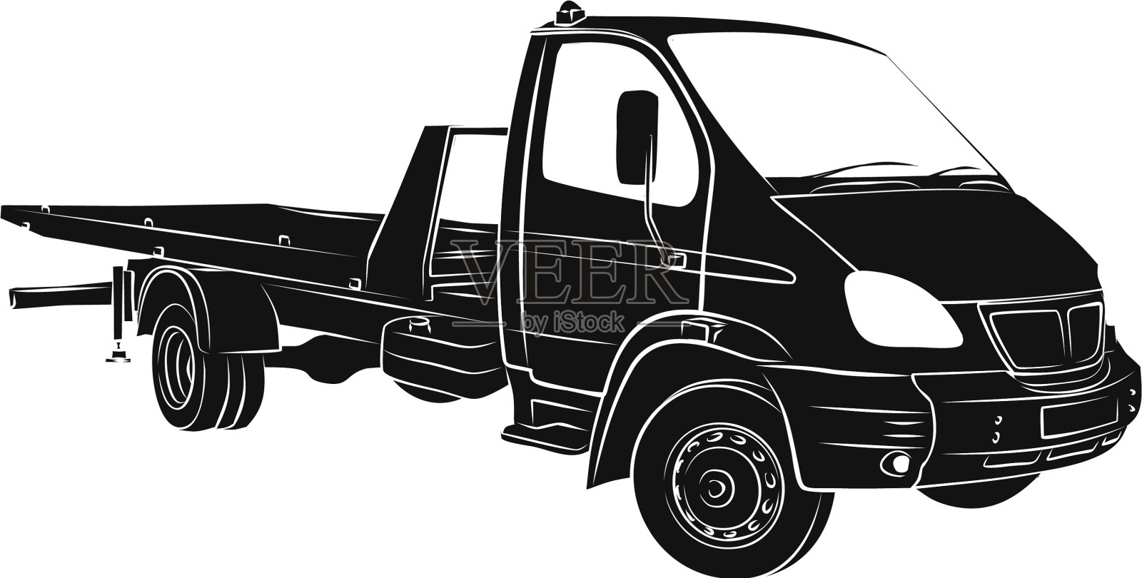 素描拖车设计元素图片