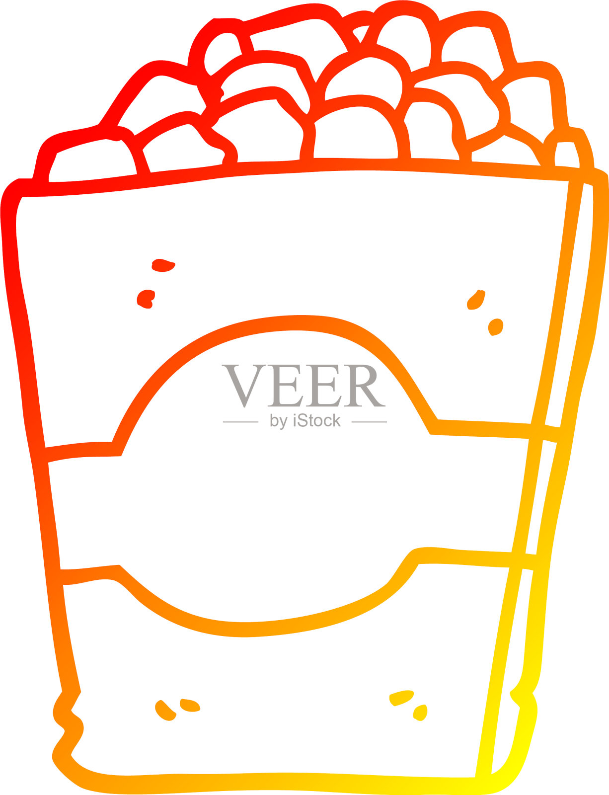 温暖的梯度线绘制卡通爆米花设计元素图片