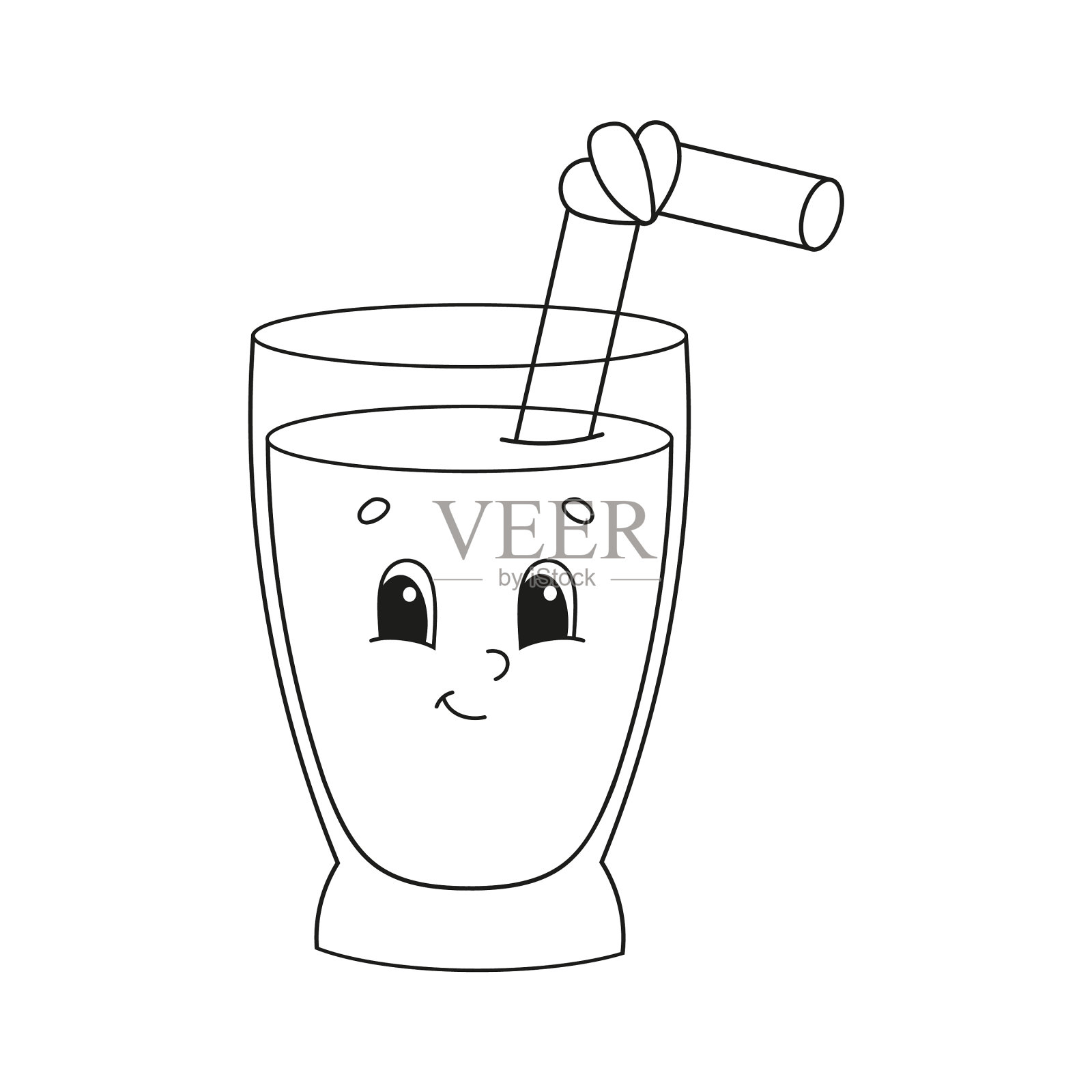 儿童涂色书，性格开朗可爱设计元素图片