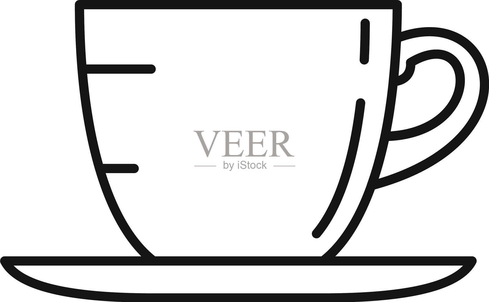 咖啡杯图标轮廓风格图标素材