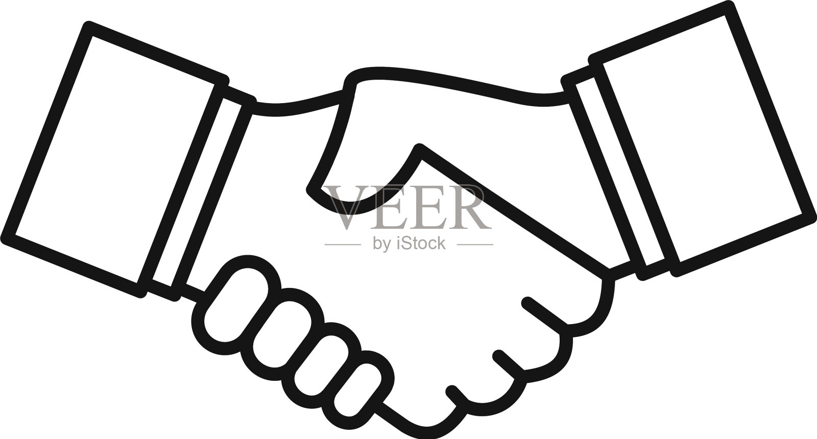 业务握手图标轮廓样式设计元素图片