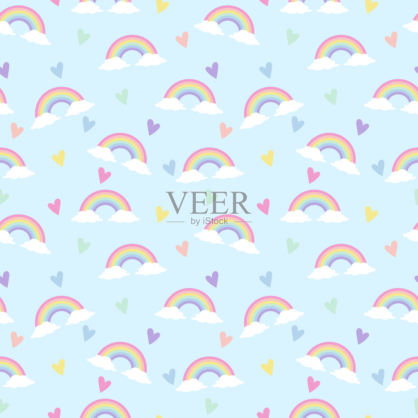 彩虹色无缝图案设计元素图片