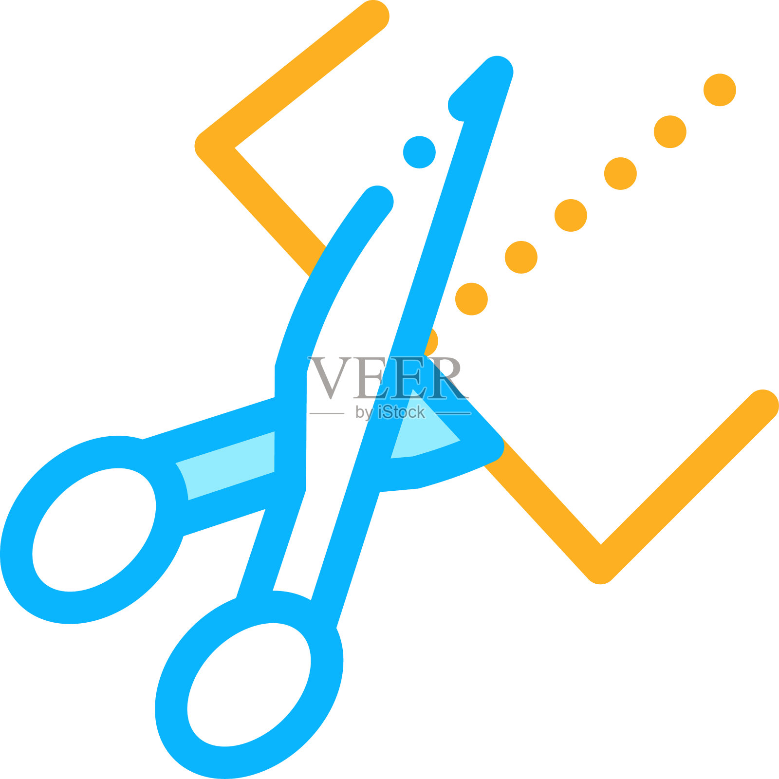 剪子切割图标轮廓设计元素图片