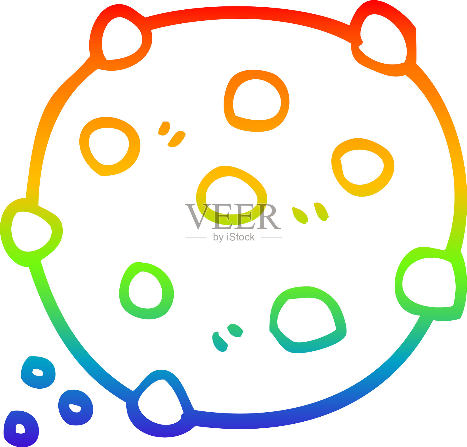 彩虹渐变线绘制卡通巧克力设计元素图片