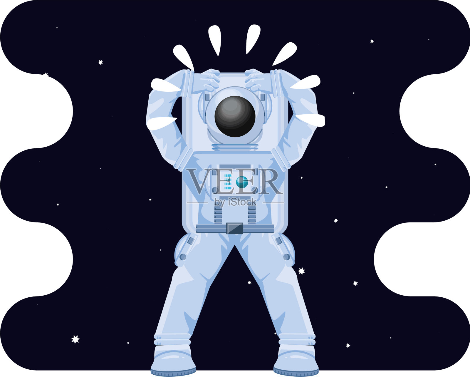 太空场景中的宇航员角色设计元素图片