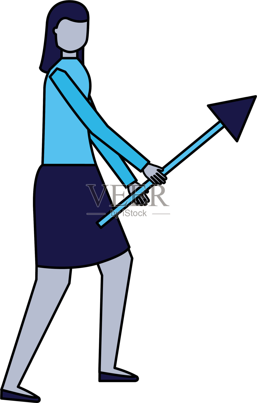 手持箭的女商人设计元素图片