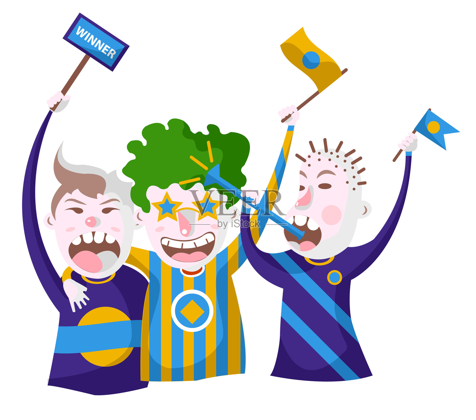 体育爱好者在足球游戏中象征朋友设计元素图片