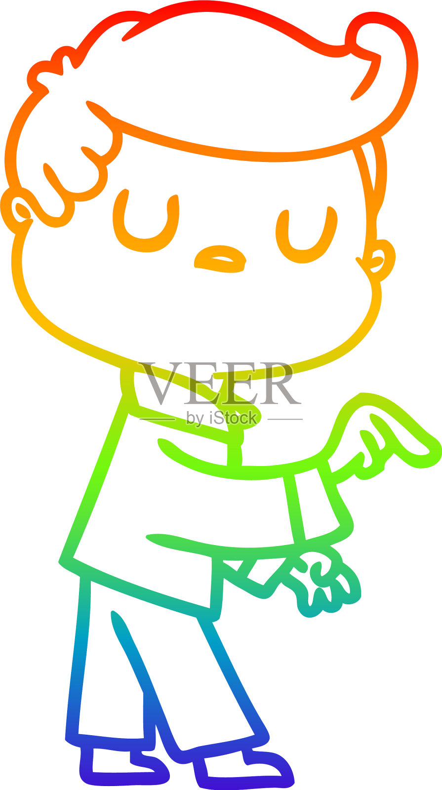 彩虹渐变线绘制卡通阿兰曼设计元素图片