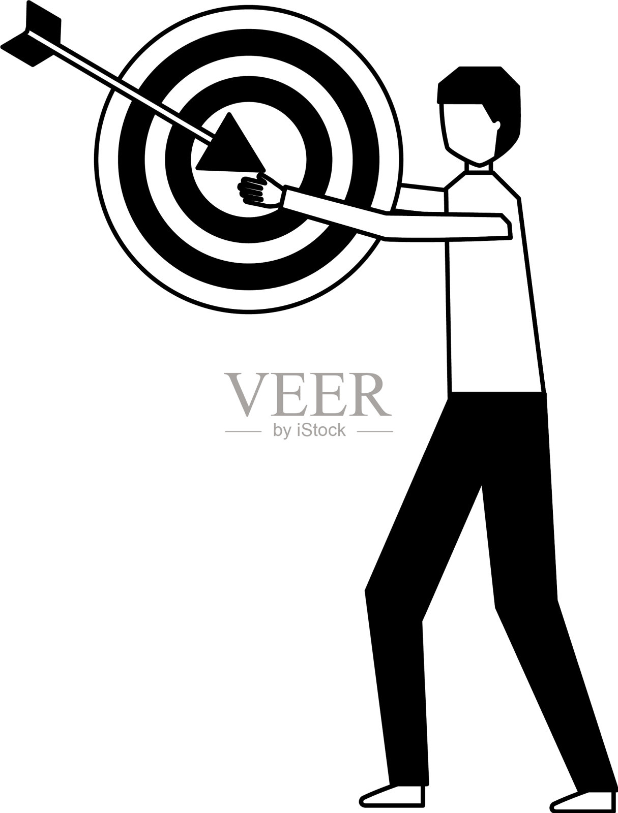 商人拿着靶子和箭设计元素图片