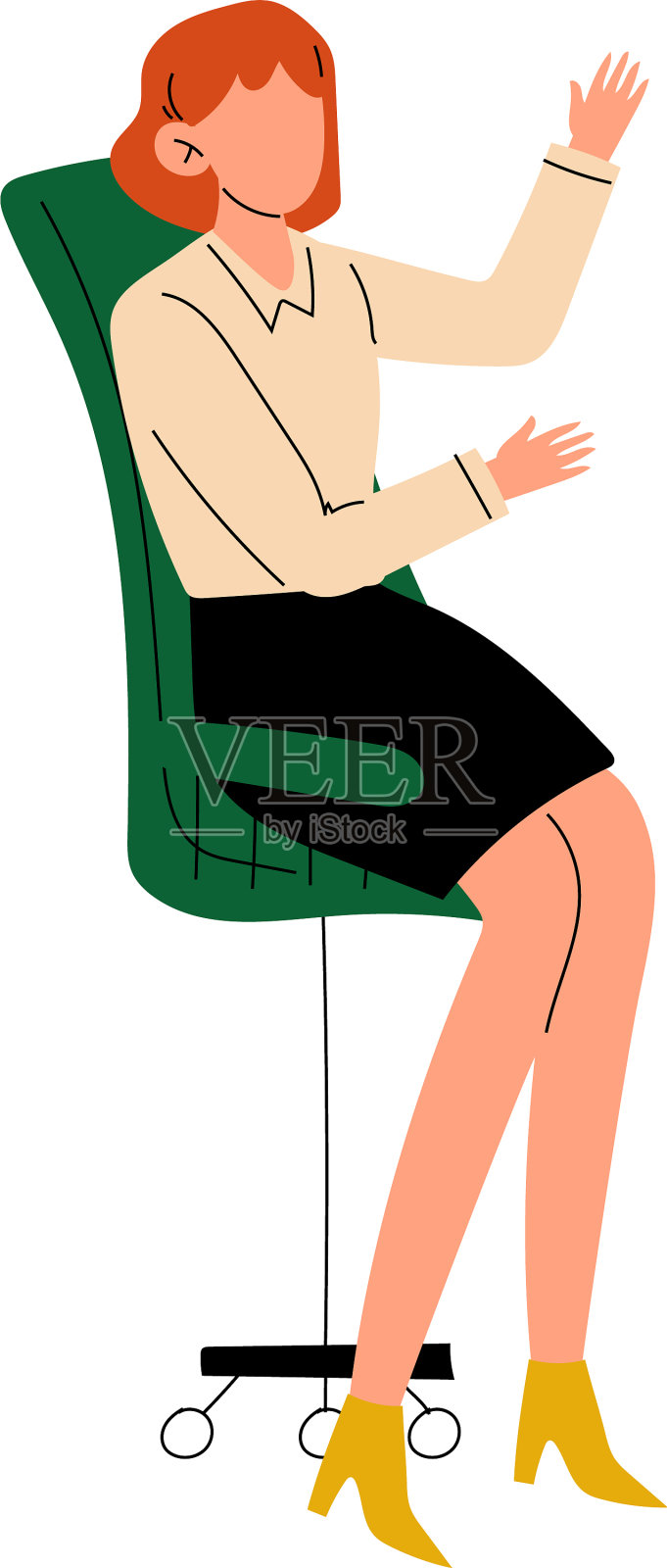 女商人坐在办公室椅子上的秘书设计元素图片