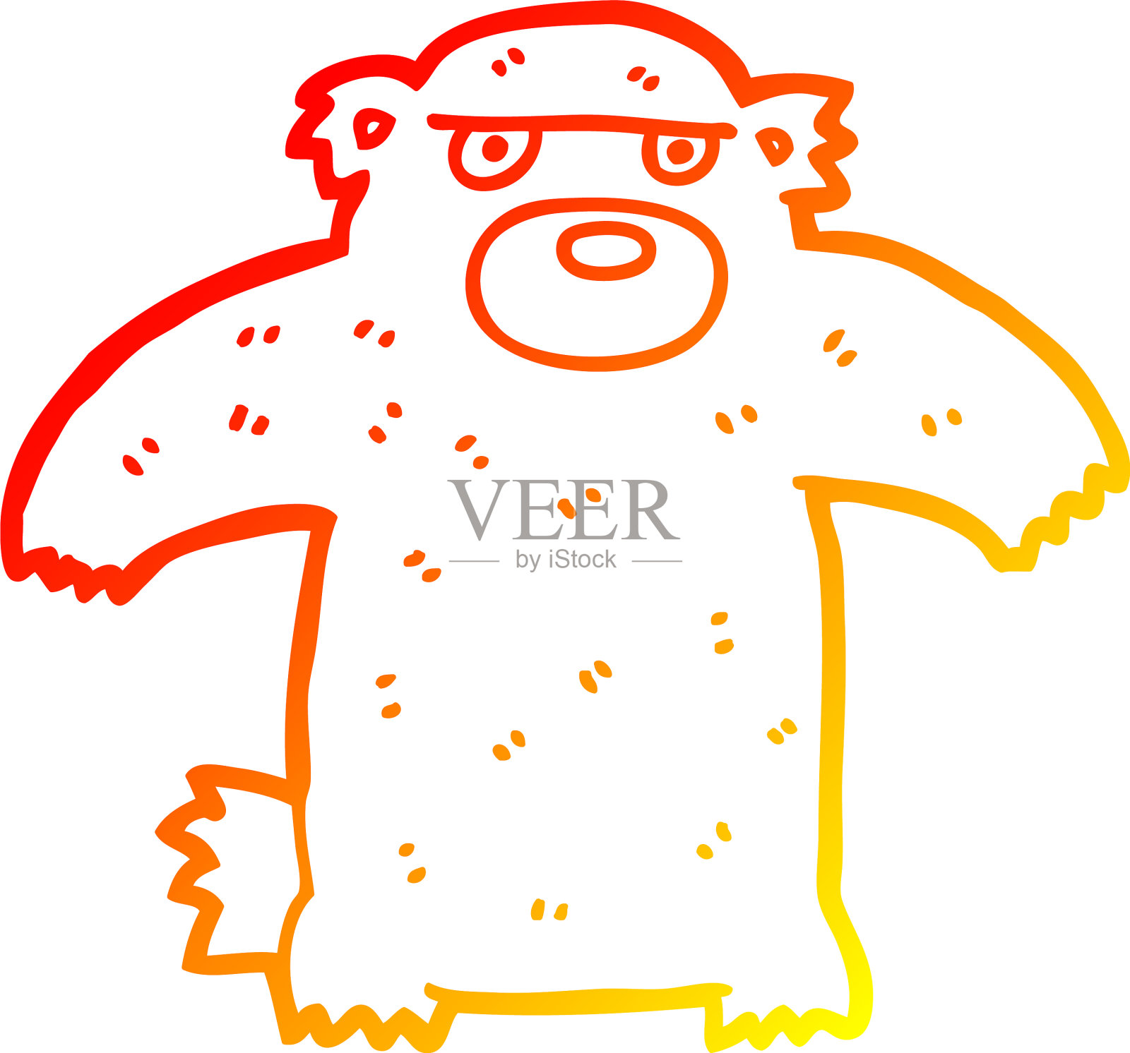 温暖的梯度线绘制卡通熊设计元素图片