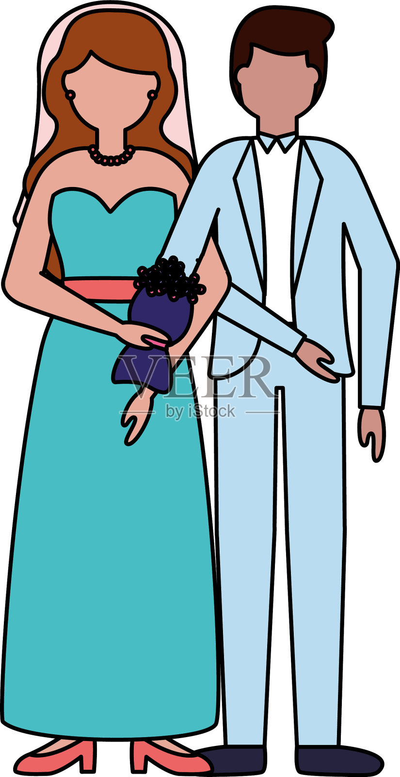 平面设计婚礼人新郎新娘设计元素图片