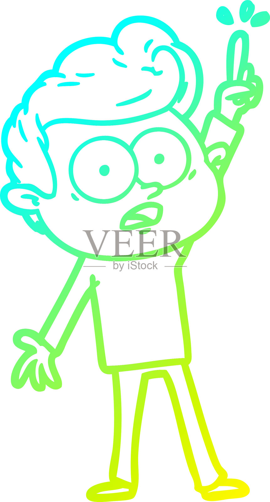 冷斜线画卡通瞪人设计元素图片