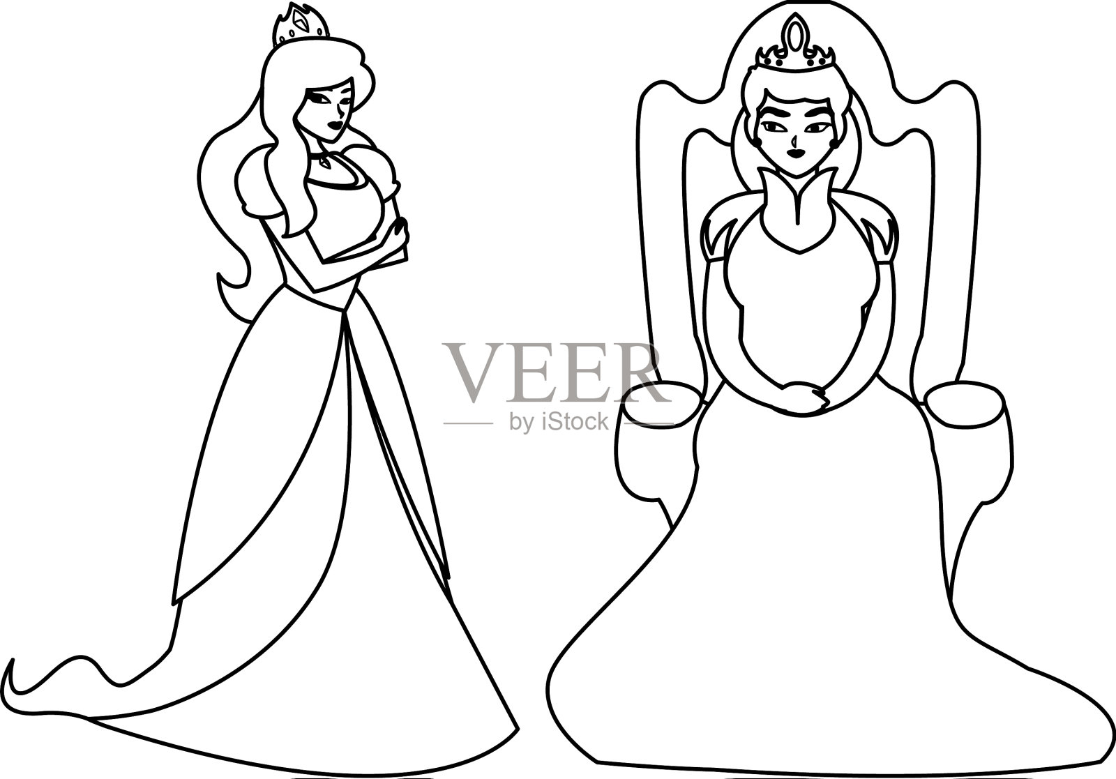 美丽的公主和皇后的传说设计元素图片