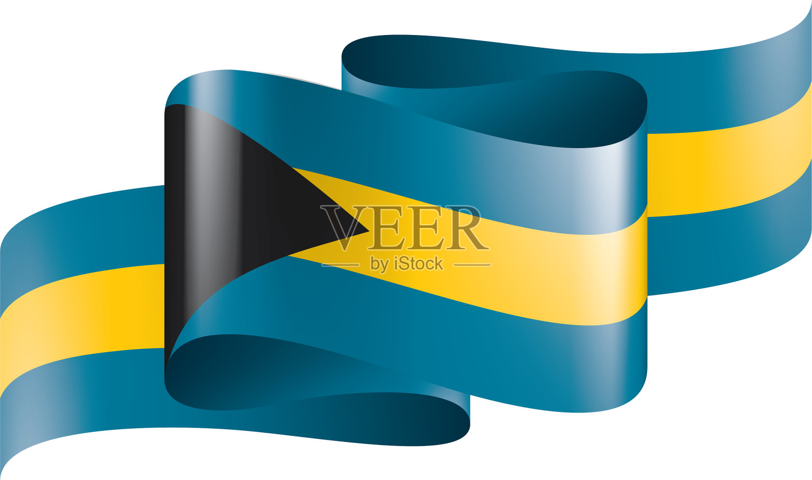 巴哈马国旗上印着白色设计元素图片