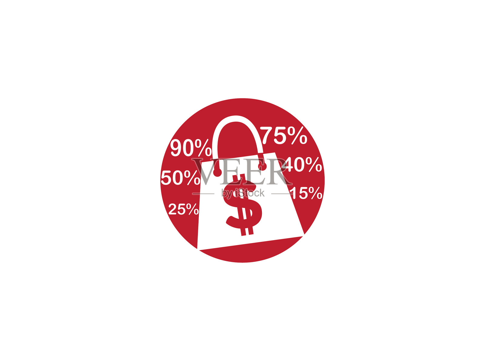 手提袋的推广钱在一个圆圈的形状设计元素图片