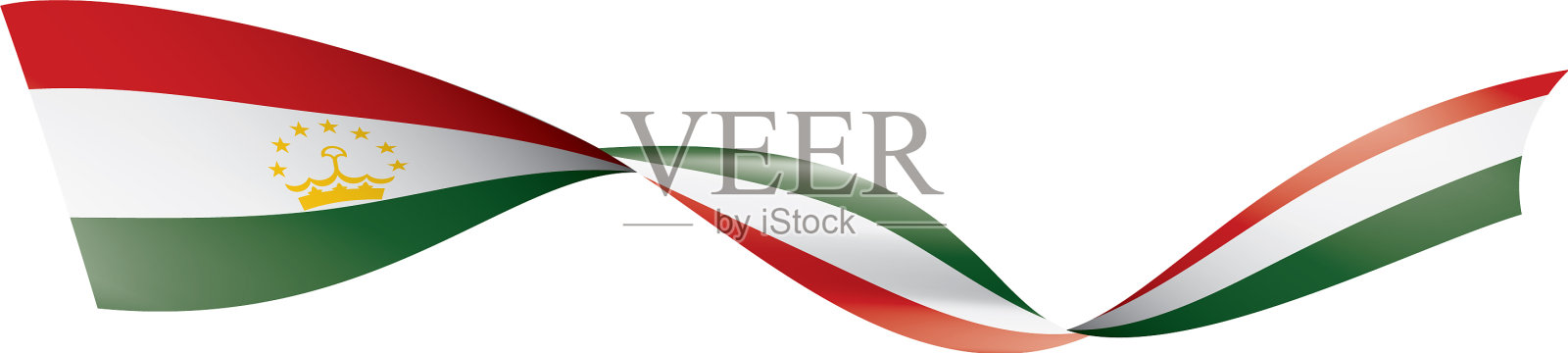 塔吉克斯坦国旗上有白色设计元素图片