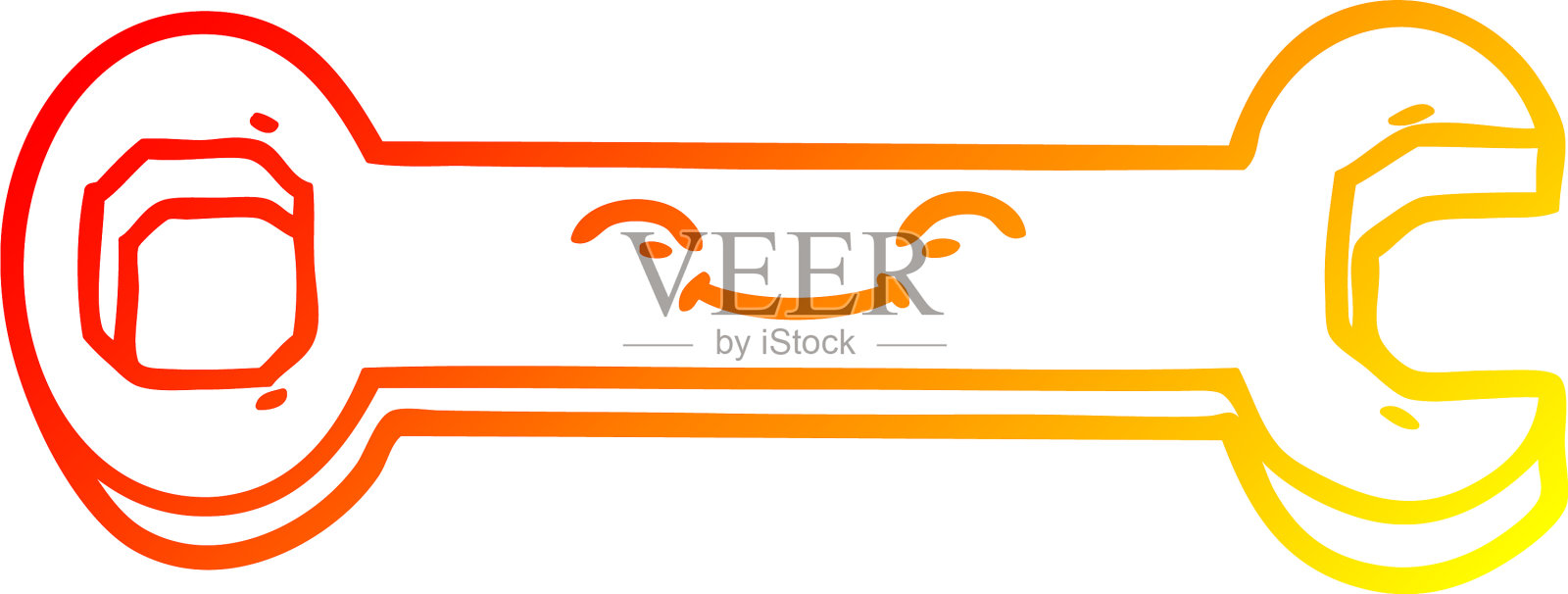 暖梯度线绘图卡通扳手设计元素图片