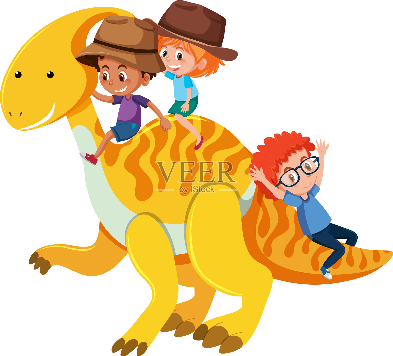 骑着副栉龙的孩子们设计元素图片