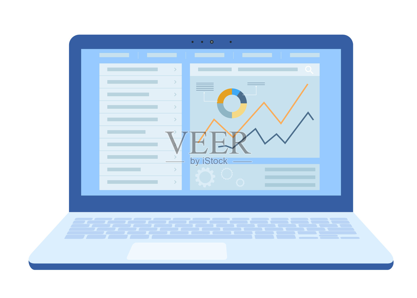 笔记本电脑平面设计风格图标设计元素图片