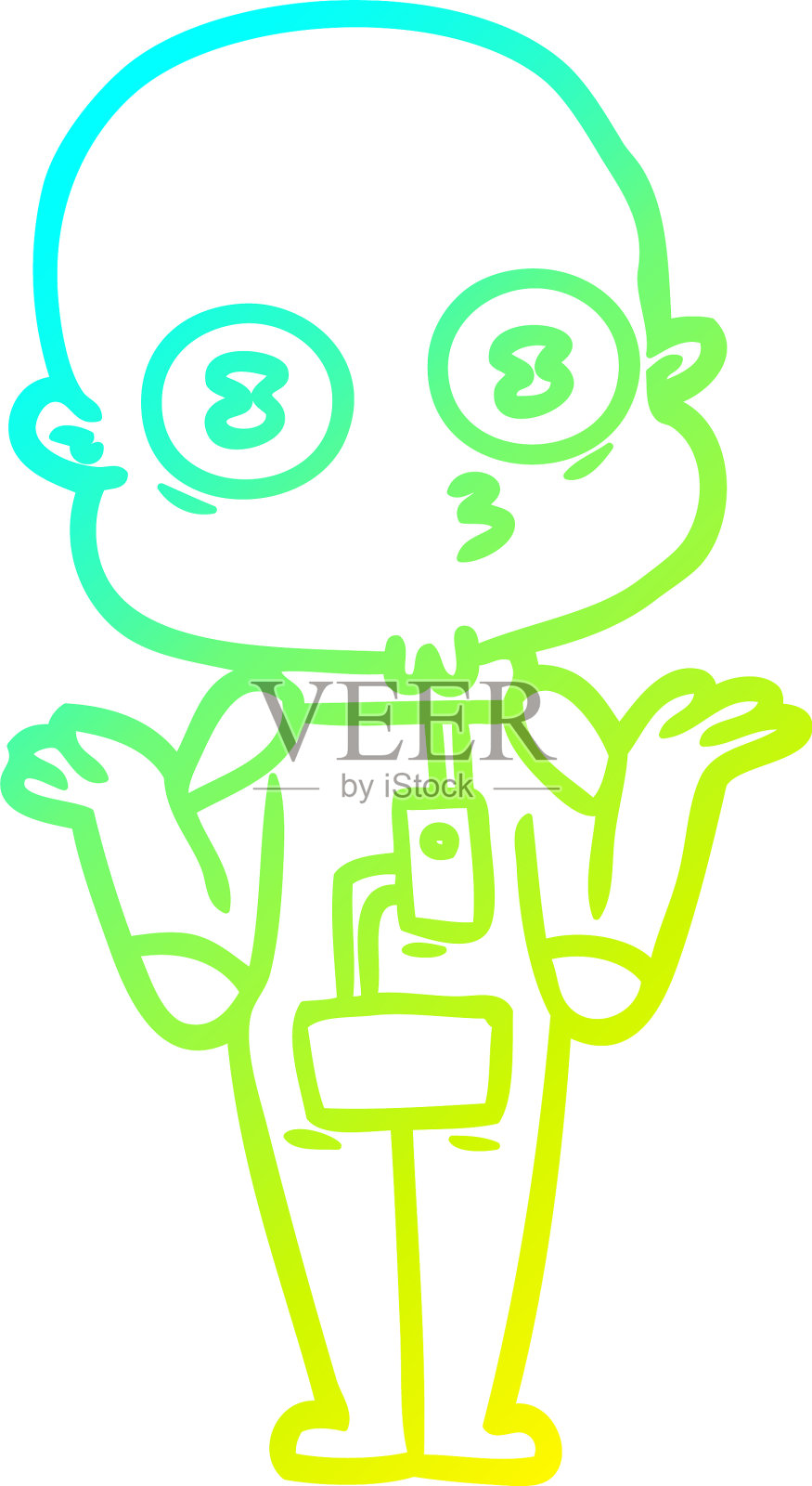 冷斜线画糊涂怪秃设计元素图片