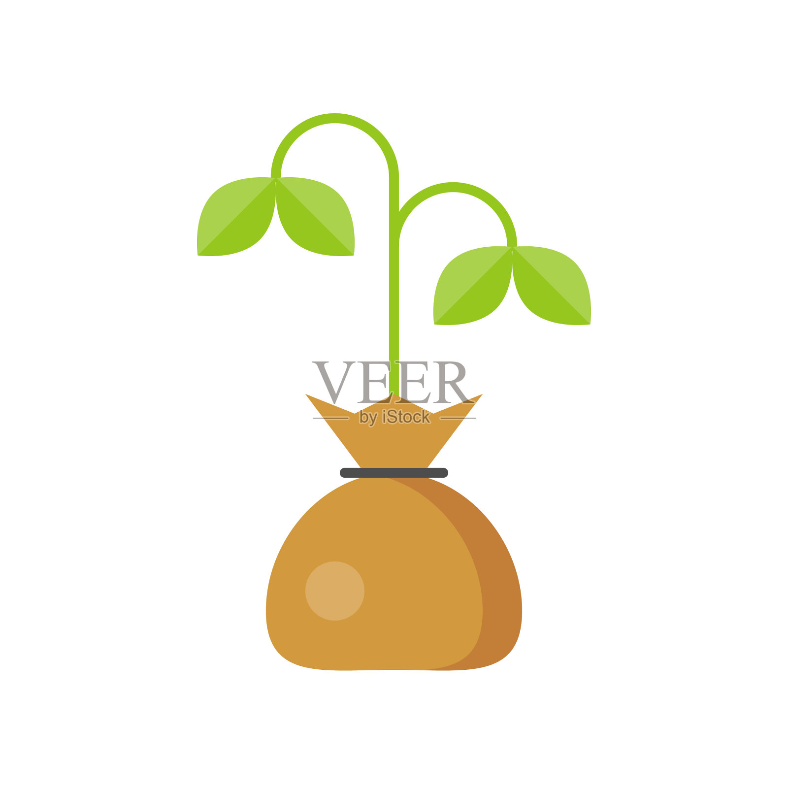 芽袋扁平设计图标设计元素图片