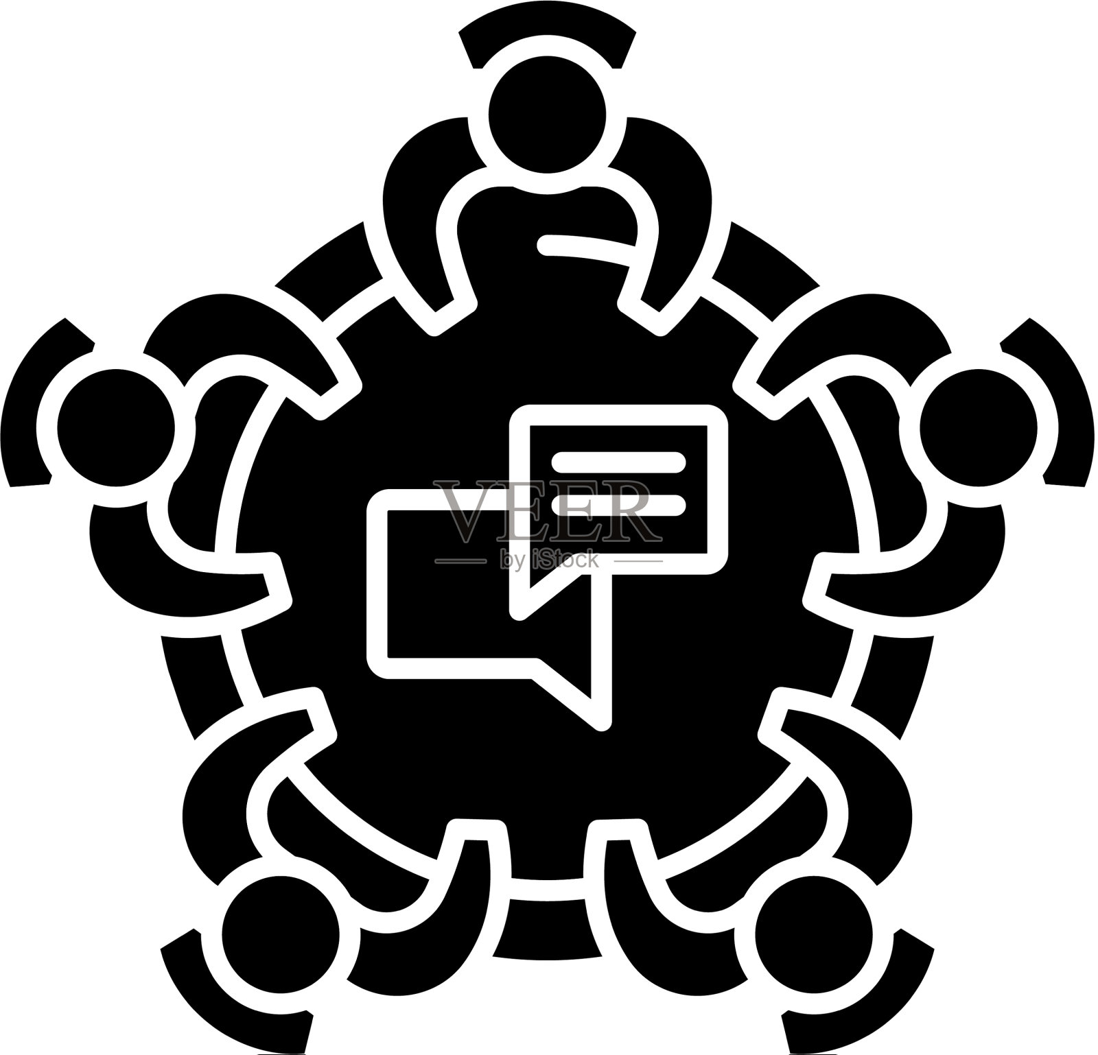 社团会议黑色图标签到图标素材