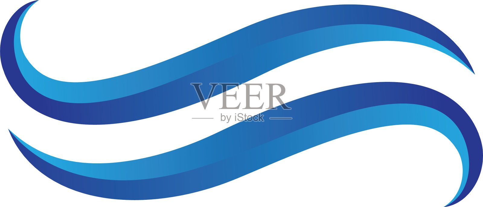 水波符号和图标标志模板设计元素图片