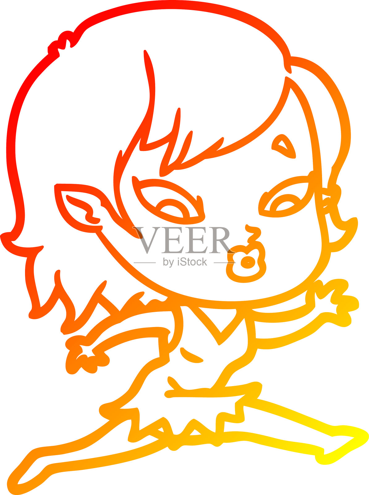 温暖的梯度线画可爱的卡通吸血鬼设计元素图片