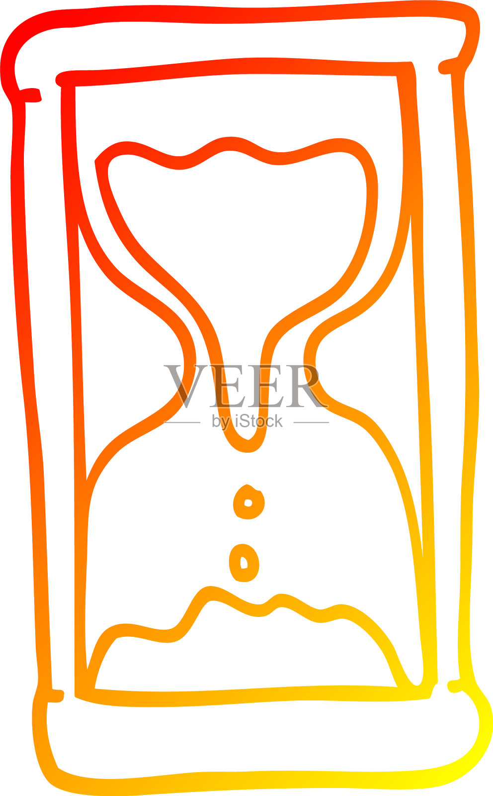 暖色调梯度线绘制卡通沙漏设计元素图片