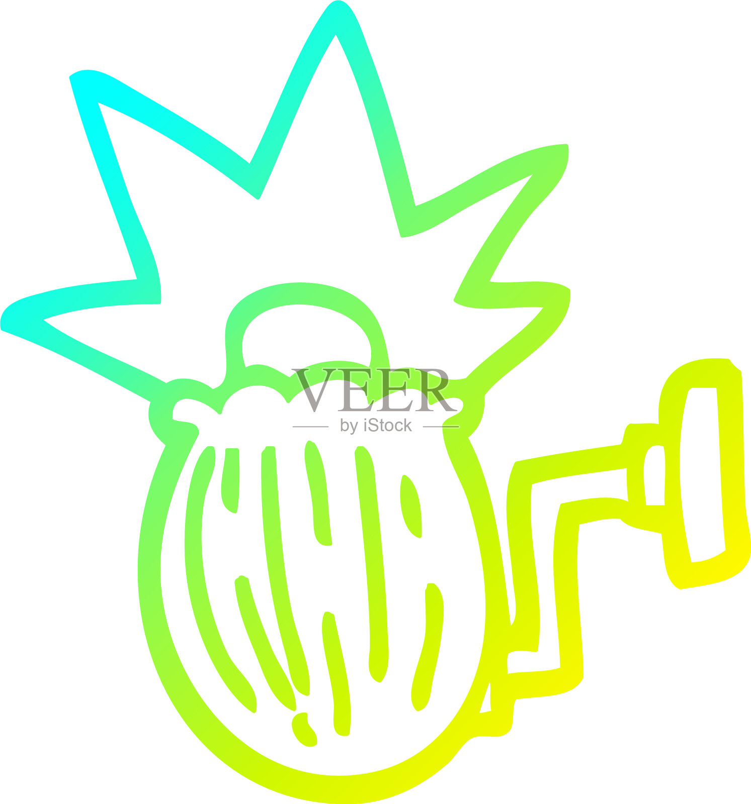 冷梯度线绘制卡通屋灯设计元素图片