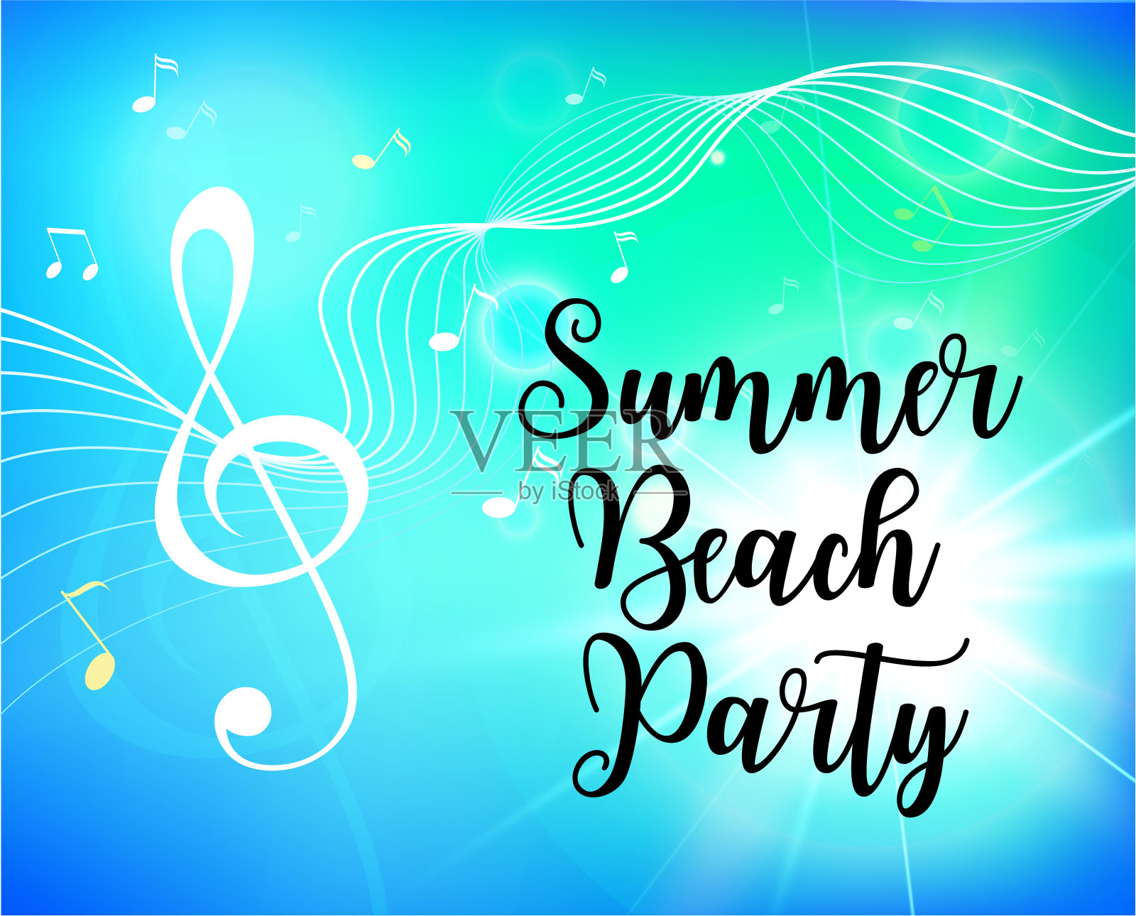 夏日海滩派对传单设计模板素材